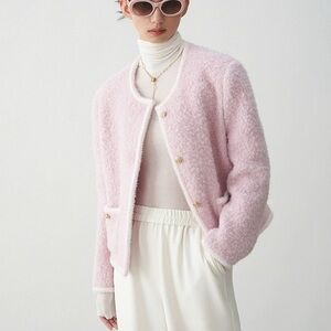 Elegant Pink Teddy Jacket